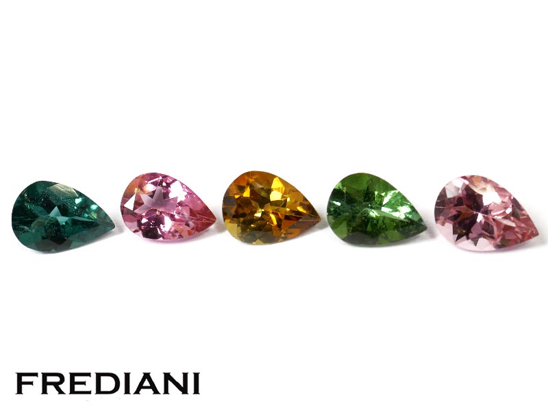 Lot de 5 tourmalines poires