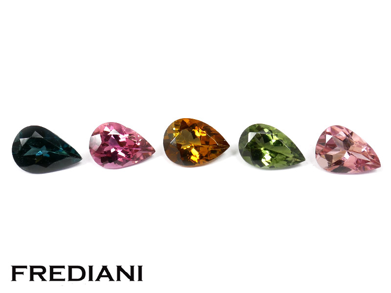 Lot de 5 tourmalines poires