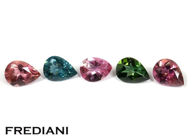 Lot de 5 tourmalines poires 80x60 de 4.59 carats
