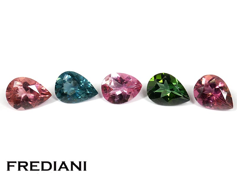 Lot de 5 tourmalines poires