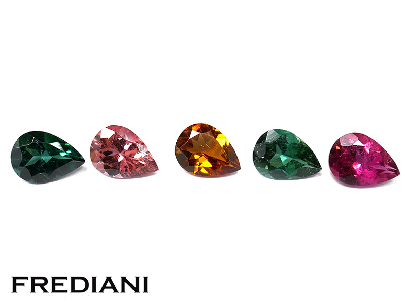 Lot de 5 tourmalines poires