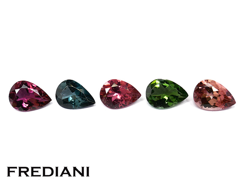 Lot de 5 tourmalines poires