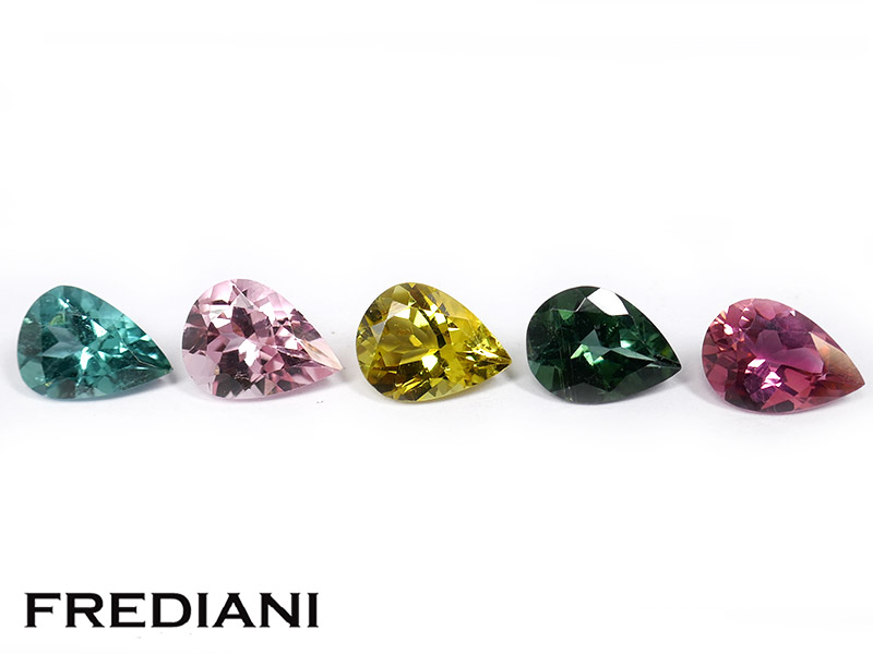 Lot de 5 tourmalines poires