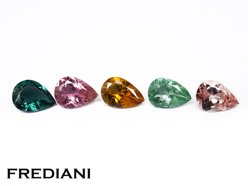 lot de 5 tourmalines poires