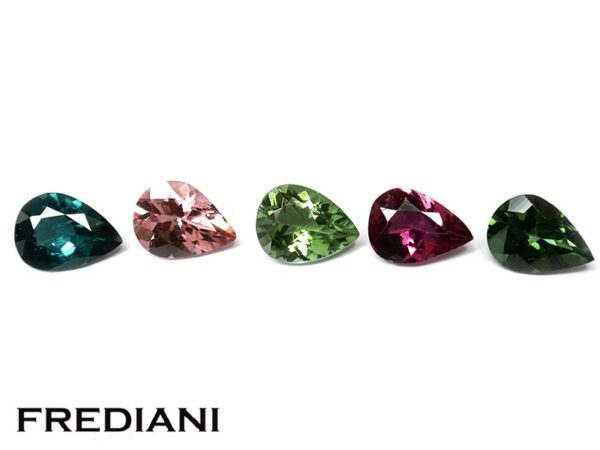 Lot de 5 tourmalines poires 80x60 de 5.01 carats