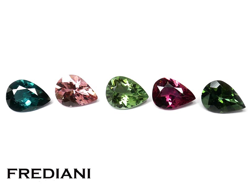 Lot de 5 tourmalines poires