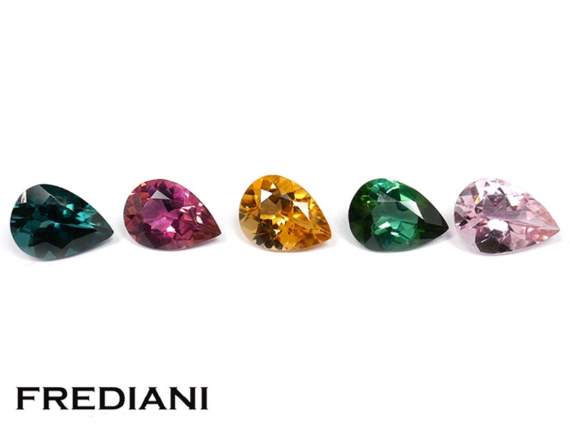 Lot de 5 tourmalines poires