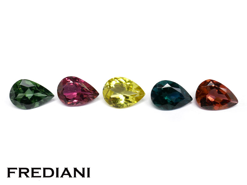 Lot de 5 tourmalines poires