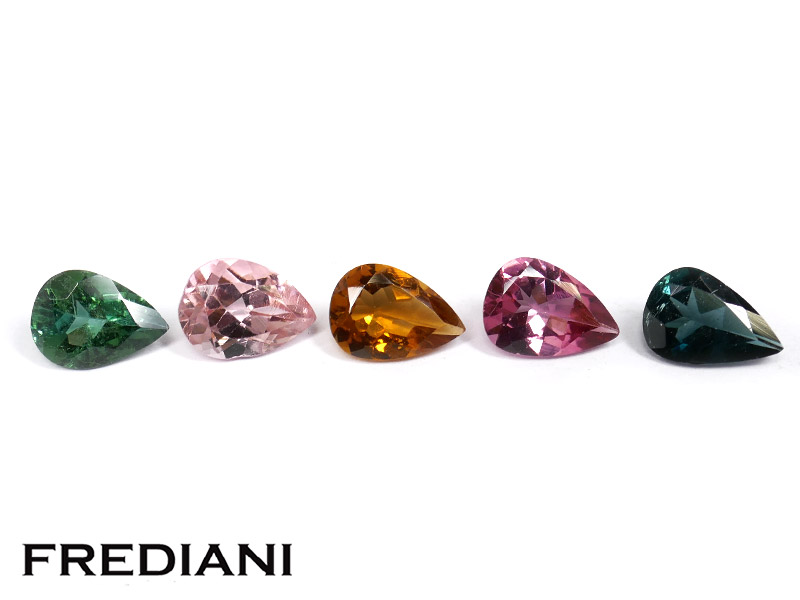 Lot de 5 tourmalines poires