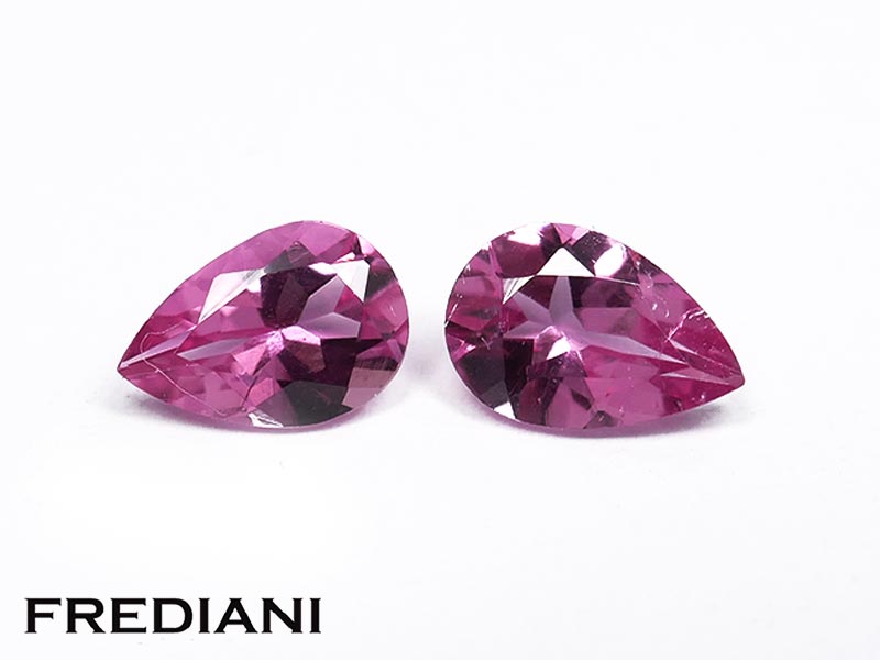 Paire de tourmalines roses poires