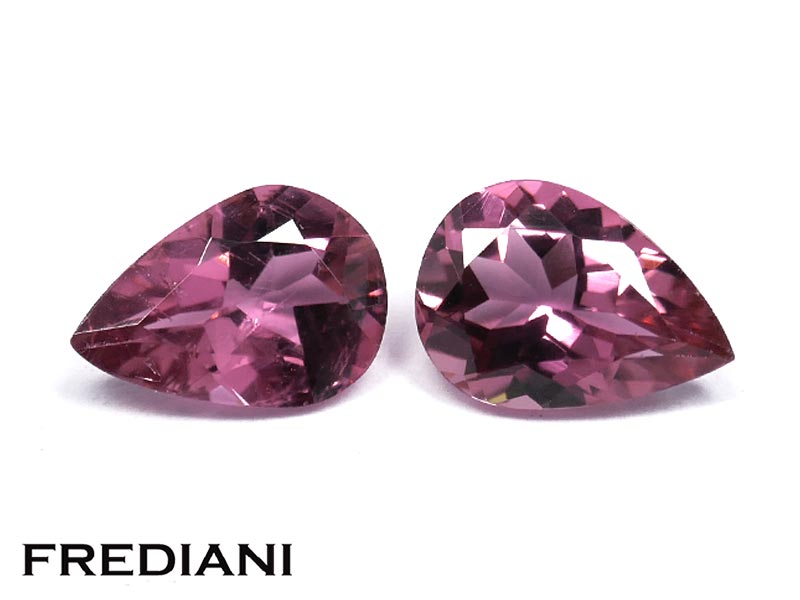 Paire de tourmalines roses poires