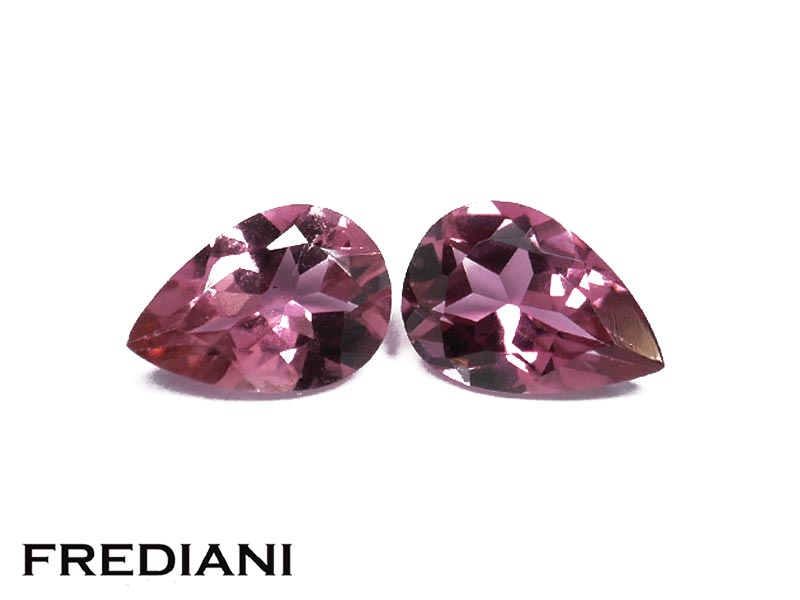 Paire de tourmalines roses poires
