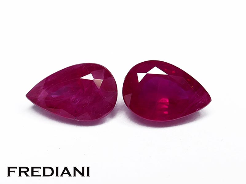 Paire de rubis poires