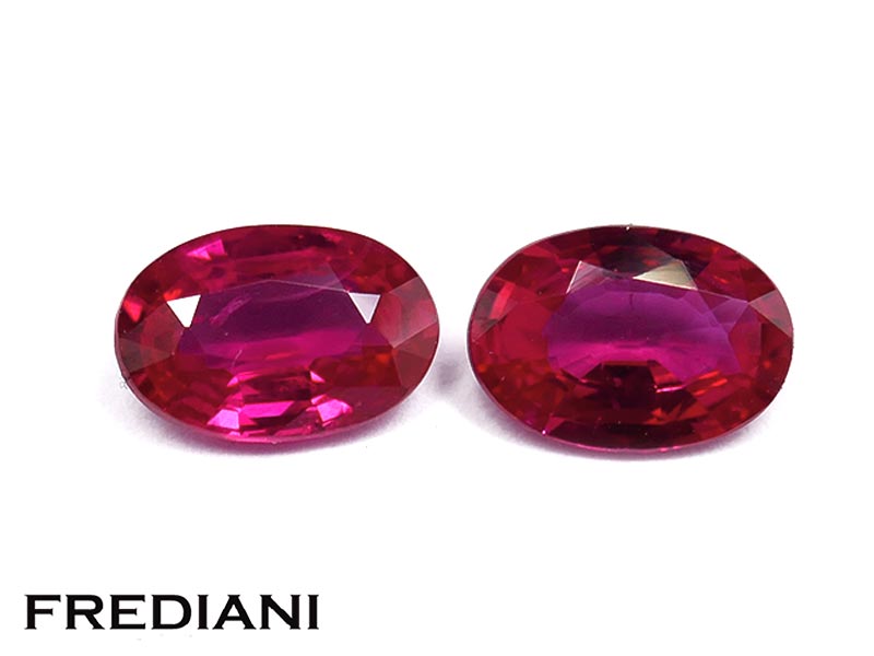 Paire de rubis ovales