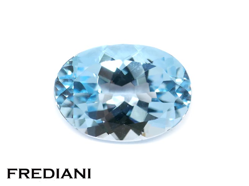 Topaze bleue traitée ovale