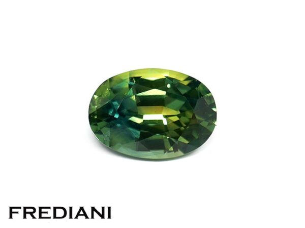 Saphir bleu/vert ovale 73x52 de 1.15 carat