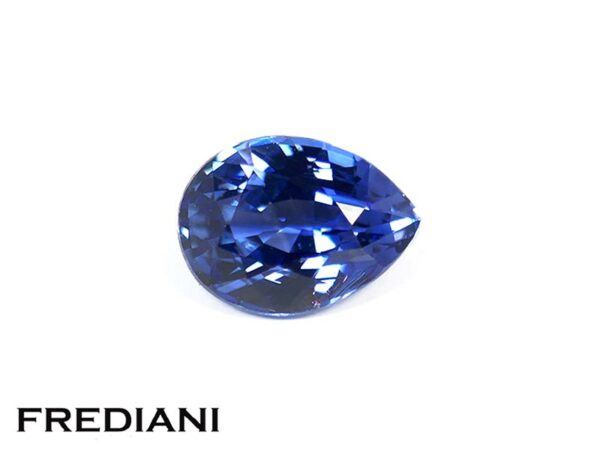 Saphir bleu poire 68x50 de 1.02 carat