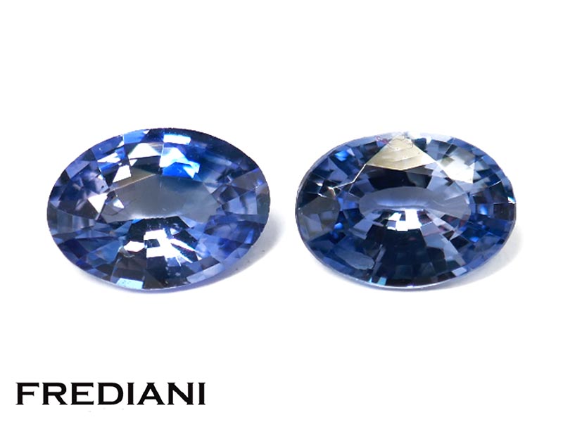 Paire de saphirs bleus ovales
