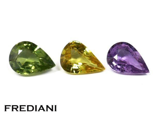 Lot de 3 saphirs naturels poires 70x50 de 2.00 carats