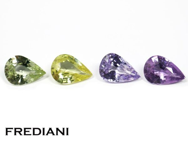 Lot de 4 saphirs naturels poires 70x50 de 2.58 carats