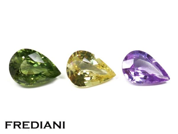 Lot de 3 saphirs naturels poires 70x50 de 2.35 carats