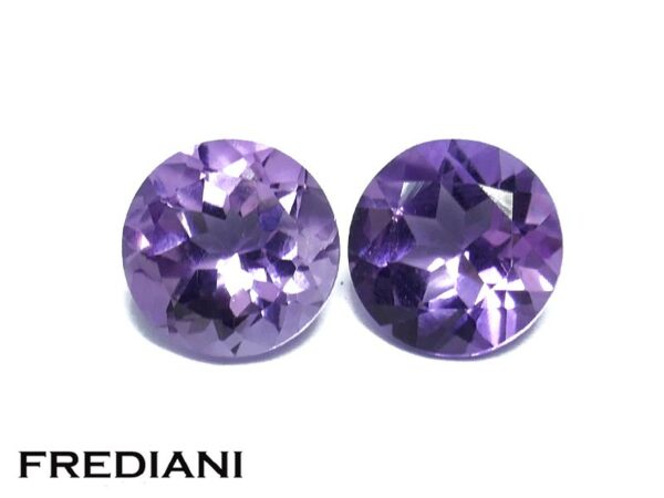 Appairage d'améthystes rondes 8 mm de 3.80 carats