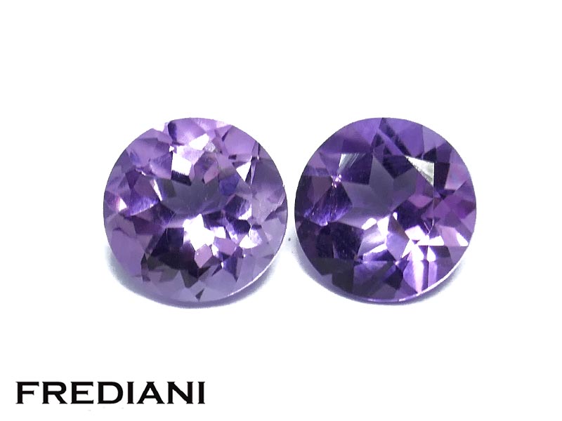 Paire d'améthystes rondes