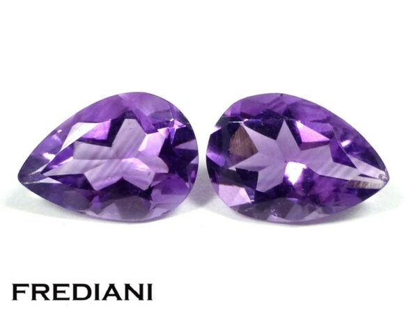 Appairage de d'améthystes poires 100x70 de 3.10 carats