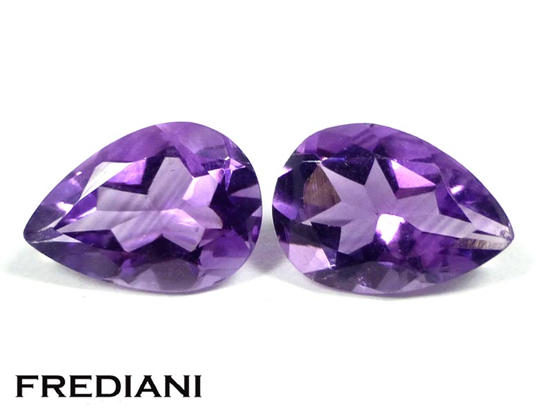 Paire d'améthystes poires