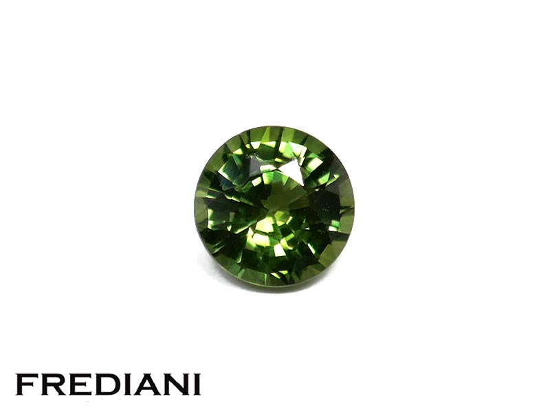 Saphir vert rond naturel