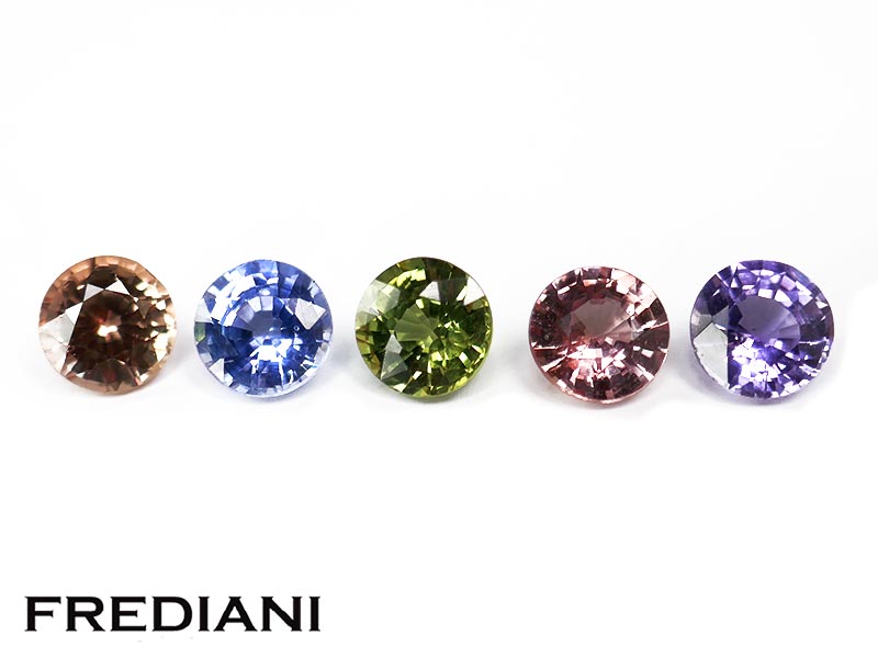Lot de 5 saphirs naturels ronds