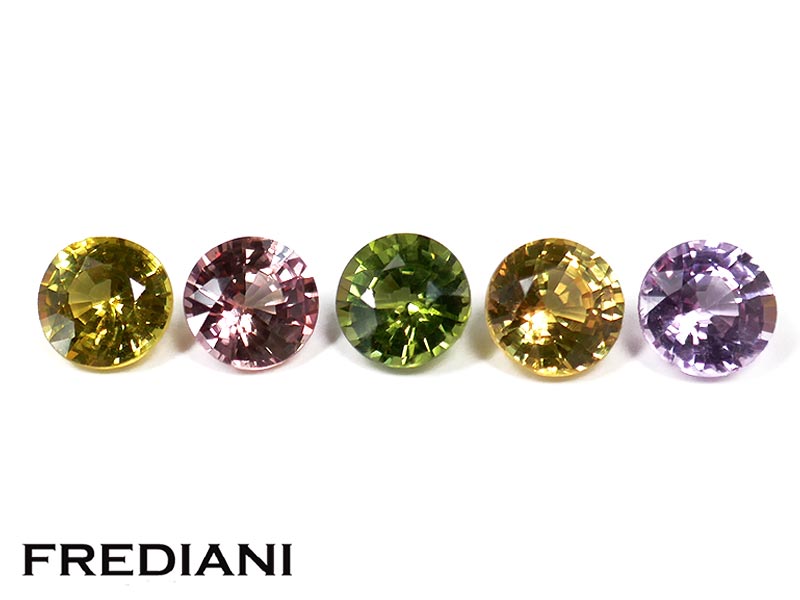 Lot de 5 saphirs naturels ronds