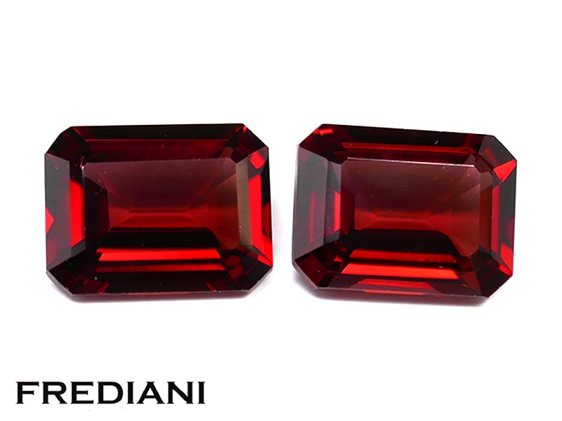 Paire de grenats almandins rectangulaires