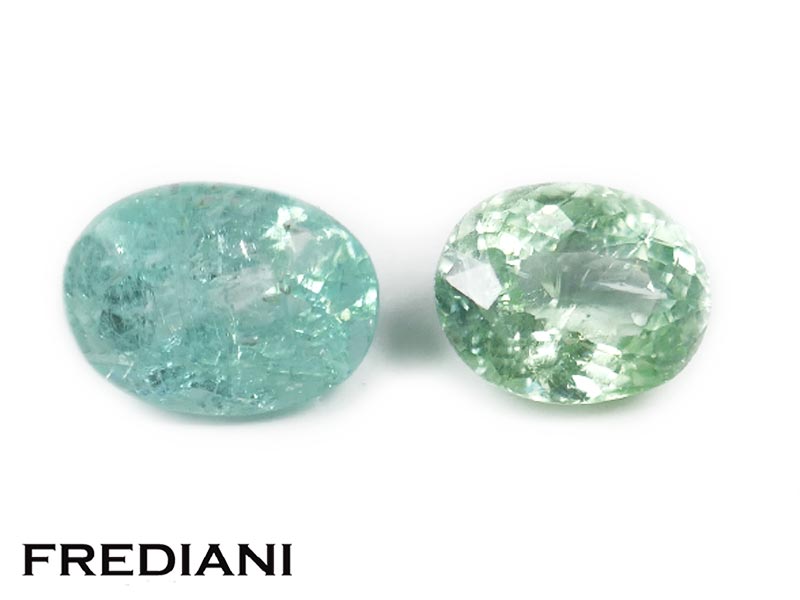 Tourmalines Paraïba bleue et verte ovales