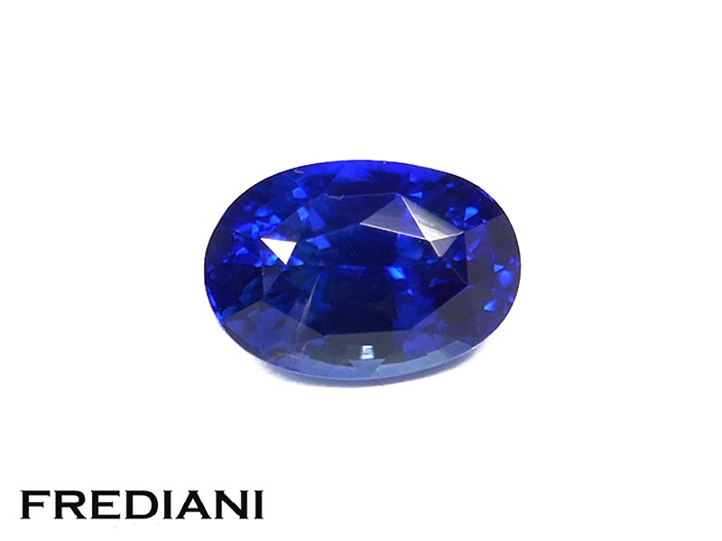 Saphir bleu ovale