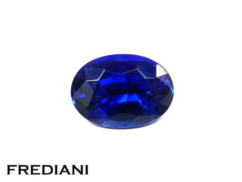 Saphir bleu ovale