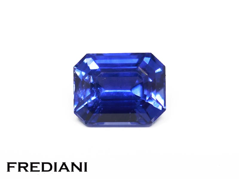 Saphir bleu rectangulaire